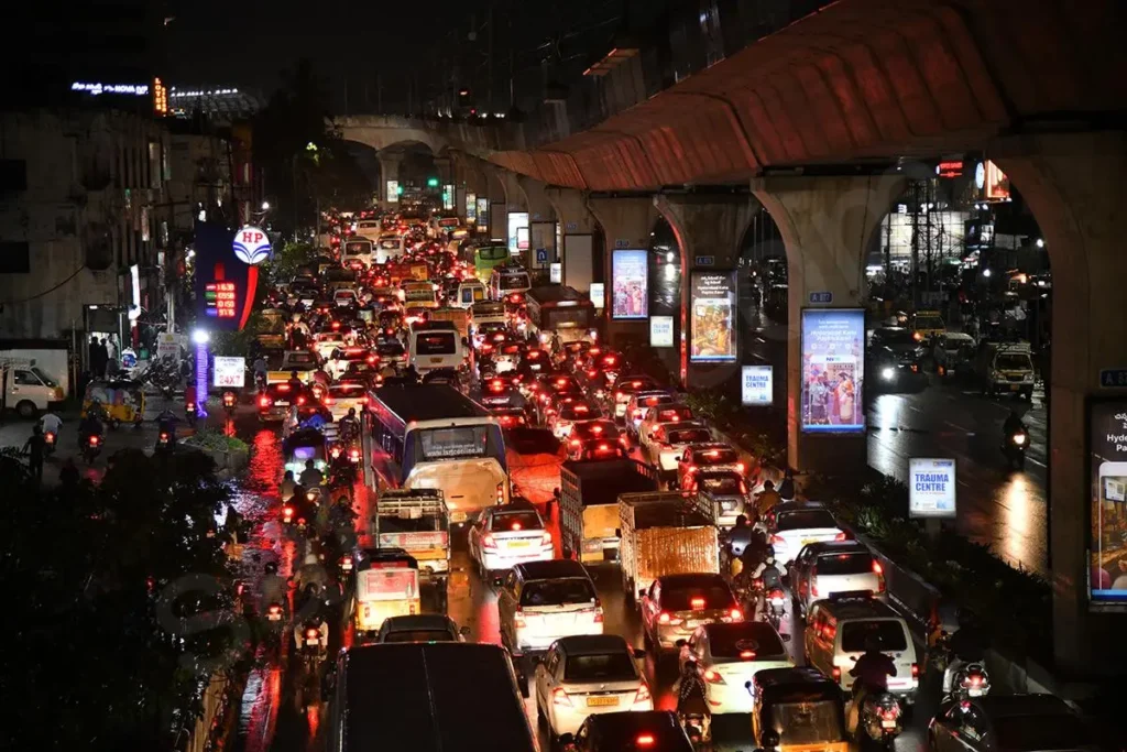 Heavy Traffic in Hyderabad